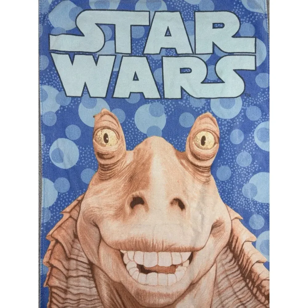 Vtg Star Wars Episode 1 The Phantom Menace Jar Jar Binks Beach Towel 27x54”